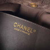 CHANEL 26S HAND BAG 32 IN DARK BROWN SUEDE