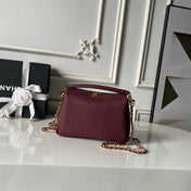 CHANEL 26S HOBO BAG SMALL 23 IN BURGUNDY RED QUILTED LAMBSKIN GOLD HARDWARE