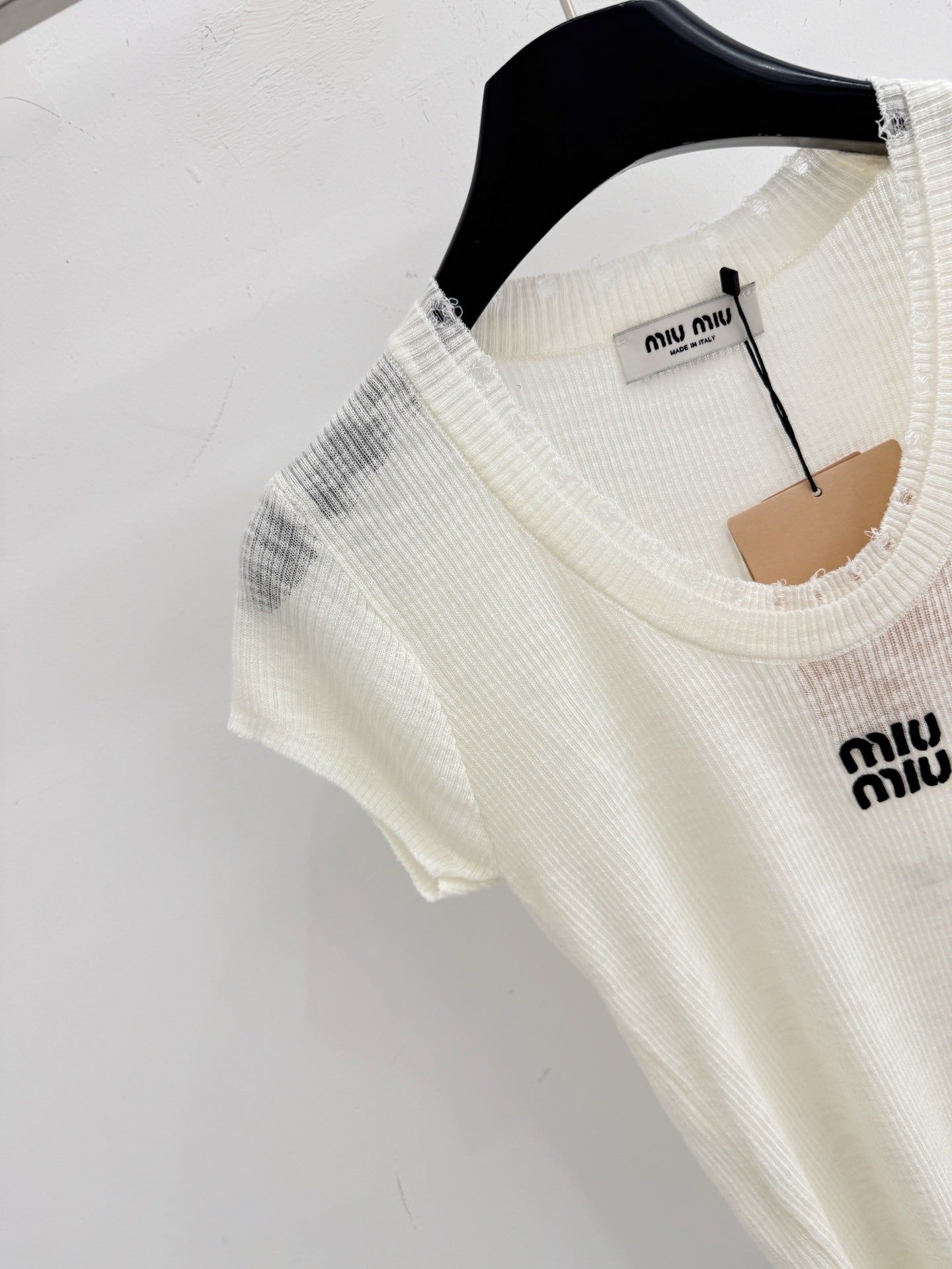 MIUMIU 26S SHORT-SLEEVED SWEATER STYLE 1095