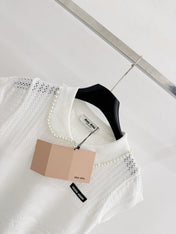 MIUMIU 26S SHORT-SLEEVED KNIT POLO SHIRT STYLE 1073