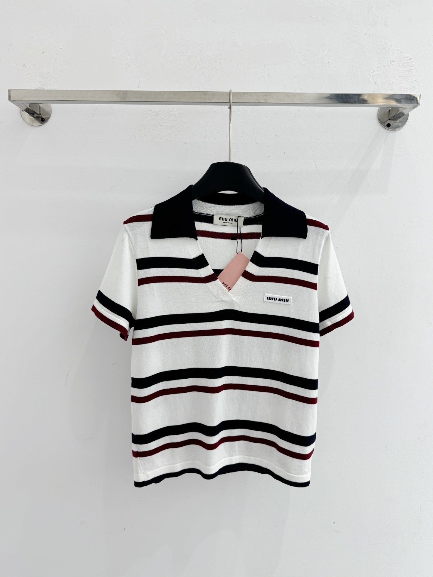 MIUMIU 26S SHORT-SLEEVED KNIT POLO SHIRT STYLE 1067