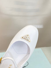 PRA NAPPA MARY JANE FLAT WHITE LAMBSKIN