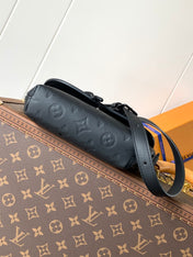 LV 25S PULSE WEARABLE WALLET 22 IN BLACK MONOGRAM SHADOW EMBOSSED CALFSKIN
