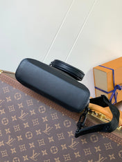 DUO CROSSBAG BAG 42 IN BLACK EMBOSSED CALFSKIN