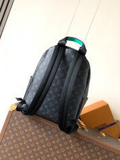 LV 25S DISCOVERY PM BACKPACK 38 IN BLACK AQUA MONOGRAM ECLIPSE CANVAS AND CALFSKIN