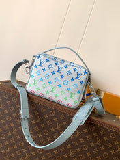 LV 25S NIL BAG 25 IN LIGHT BLUE MONOGRAM CANVAS AND CALFSKIN SILVER HARDWARE