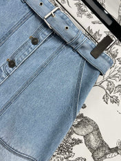 JEAN SKIRT DENIM JACQUARD DUSTY BLUE 266730
