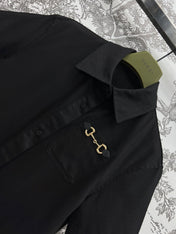 GUCCI SHORT SLEEVE NOTCHED COLLAR ROMPER 268515