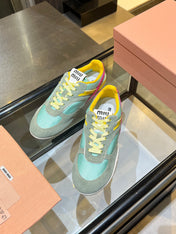 MIUMIU 26S SNEAKERS IN MULTICOLOR FABRIC AND SUEDE