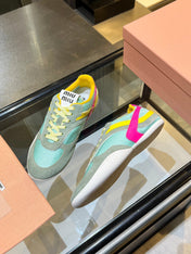 MIUMIU 26S SNEAKERS IN MULTICOLOR FABRIC AND SUEDE