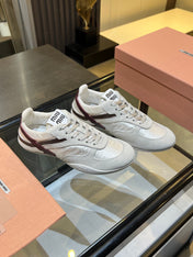 MIUMIU 26S SNEAKERS IN LIGHT BEIGE FABRIC AND SUEDE