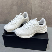 CHANEL 26S RUNNER CC LOGO SNEAKERS IN WHITE CALFSKIN