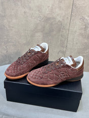 CHANEL 26S SNEAKERS IN DARK BROWN SUEDE QUILTED CC LOGO