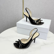 DIOR 26S HIGH-HEEL BACK-STRAP SHOES IN BLACK CALFSKIN
