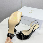 DIOR 26S HIGH-HEEL BACK-STRAP SHOES IN BLACK CALFSKIN