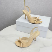 DIOR 26S HIGH-HEEL BACK-STRAP SHOES IN BEIGE CALFSKIN