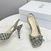 DIOR 26S HIGH-HEEL BACK-STRAP SHOES IN MULTICOLOR FABRIC