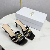 DIOR 26S 30 MONTAIGNE HIGH-HEELED IN BLACK CALFSKIN GOLD HARDWARE