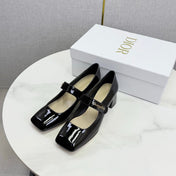 DIOR 26S MARY JANE HIGH HEELS 40MM IN BLACK PATENT CALFSKIN GOLD HARDWARE
