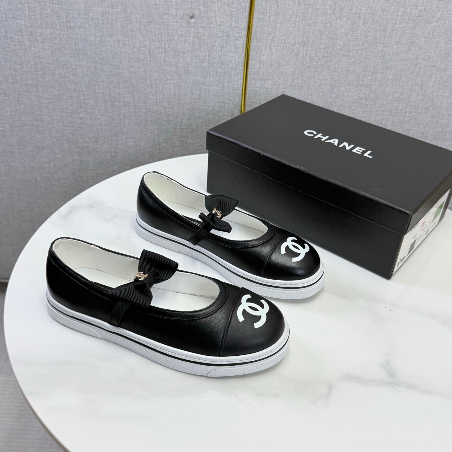 CHANEL 26S MARY JANE SNEAKERS IN BLACK CALFSKIN