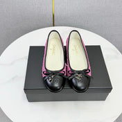 CHANEL 26S BALLET FLATS IN DARK PINK TWEED AND LAMBSKIN