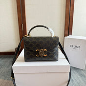 TEEN NINO BAG 20 IN BLACK TRIOMPHE CANVAS GOLD HARDWARE