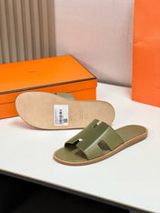IZMIR SANDAL OLIVE MIX MOSS LAMBSKIN