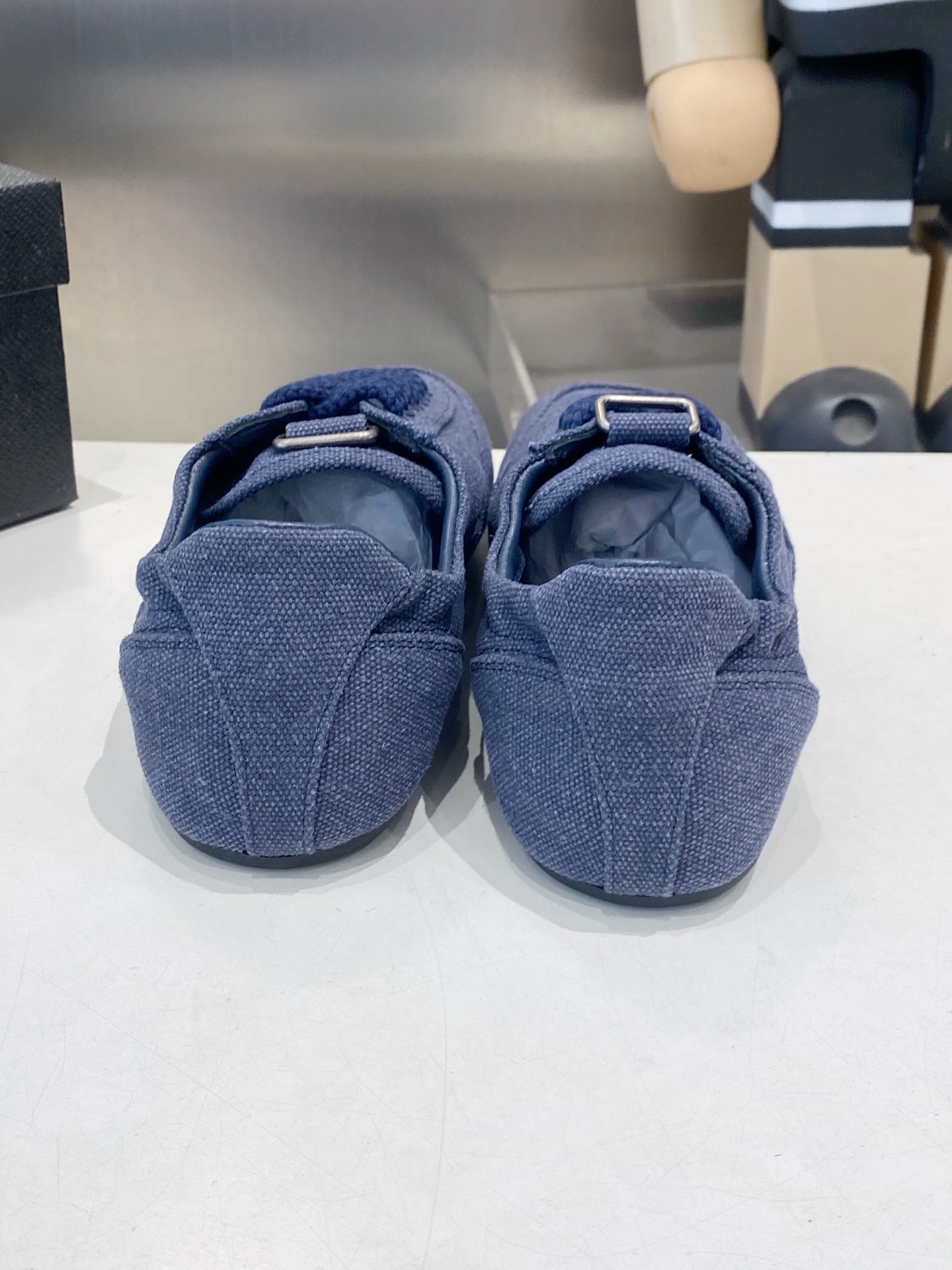 PRADA 26S SNEAKERS IN DARK BLUE FABRIC