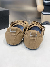 PRADA 26S SNEAKERS IN BROWN FABRIC SILVER HARDWARE