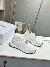 CD RUN SNEAKER IN WHITE MESH FABRIC TWO-TONE SOLE