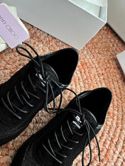 JIMMY CHOO 26S SNEAKERS IN BLACK MESH AND SUEDE