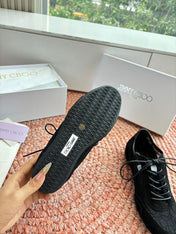 JIMMY CHOO 26S SNEAKERS IN BLACK MESH AND SUEDE