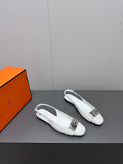INNOCENTE SLINGBACK IN WHITE CALFSKIN