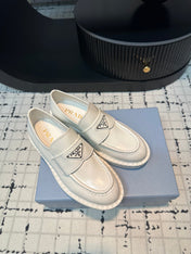 PRA SCHOCOLATE BRUSHED LOAFERS WHITE CALFSKIN