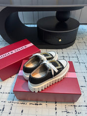 VIV' GO-THICK STRASS BUCKLE SLIP-ON SNEAKERS IN BLACK CANVAS