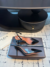 ALAIA HIGH SLINGBACK 25S 90 MM IN BLACK CALFSKIN