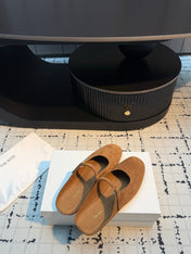 THE ROW 26S MARY JANE MULES 20MM IN CARAMEL BROWN SUEDE