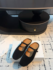 THE ROW 26S MARY JANE MULES 20MM IN BLACK SUEDE