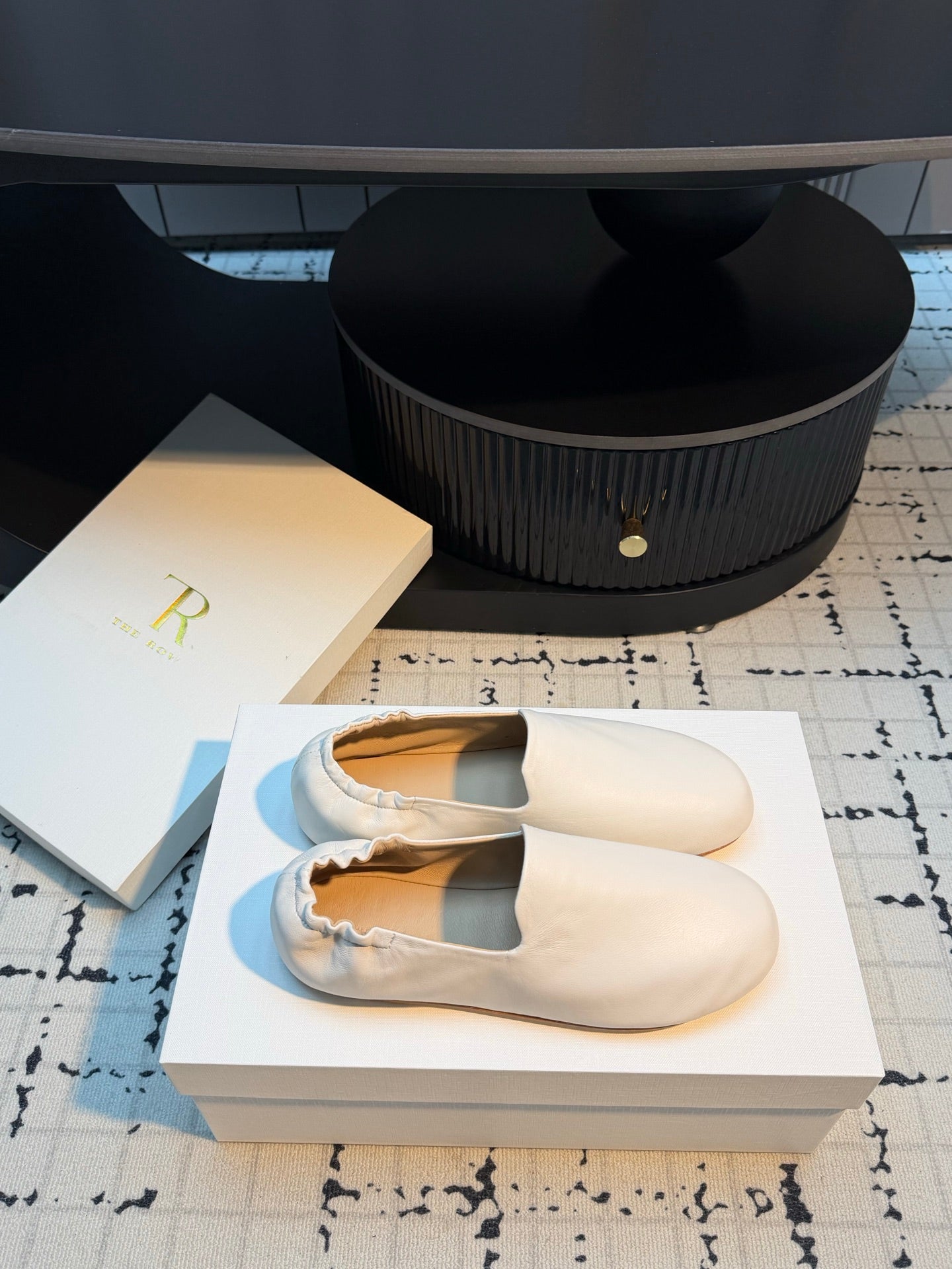 THE ROW 26S LOAFERS IN WHITE CALFSKIN