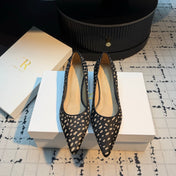 THE ROW 26S POINTED TOE HIGH HEELS 35MM IN BLACK SPOTTED CALF HAIR