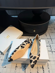 THE ROW 26S POINTED TOE HIGH HEELS 35MM IN WHITE SPOTTED CALF HAIR