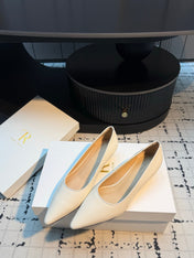 THE ROW 26S POINTED TOE HIGH HEELS 35MM IN IVORY WHITE CALFSKIN