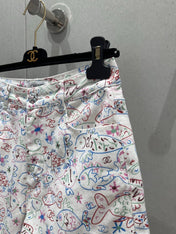 CC 25 Print Denim Short Multicolor Cotton