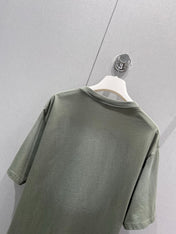 Loewe 25 Embroidered Short-sleeved T-shirt Green Acrylic Wool 220865