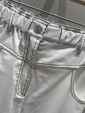 CC 25 Cropped Pant White Cotton