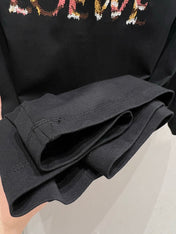 Loewe 25 Embroidered Short-sleeved T-shirt Black Cotton 221445