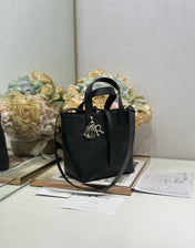 DIOR 26S TOUJOURS BAG 18 IN BLACK GRAINED CALFSKIN