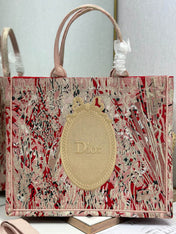 DIOR 26S LARGE BOOK TOTE 42 IN LIGHT BEIGE WOVEN FABRIC STYLE 2