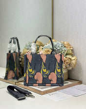 DIOR 26S MINI BOOK TOTE 26 IN MULTICOLOR WOVEN FABRIC