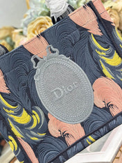 DIOR 26S MINI BOOK TOTE 26 IN MULTICOLOR WOVEN FABRIC